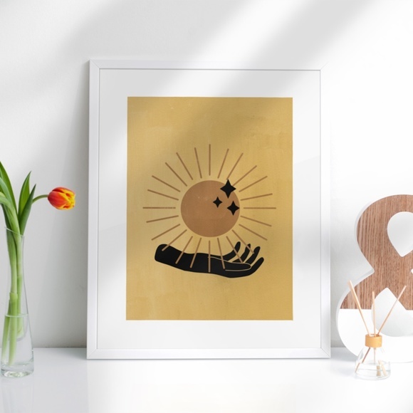 Wall Art Bohemian Celestial Hands Print Poster Illustration Unframed - Picture 3 of 5